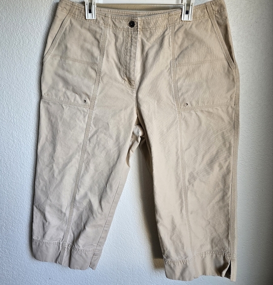 Lauren Ralph Lauren Capri Pants Womens Size 16 Cropped Chino Lightweight Khaki - Picture 1 of 6